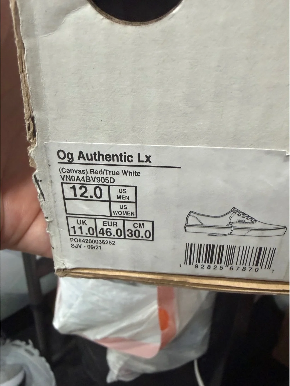 Size 12 - Vans OG Authentic LX “Red”